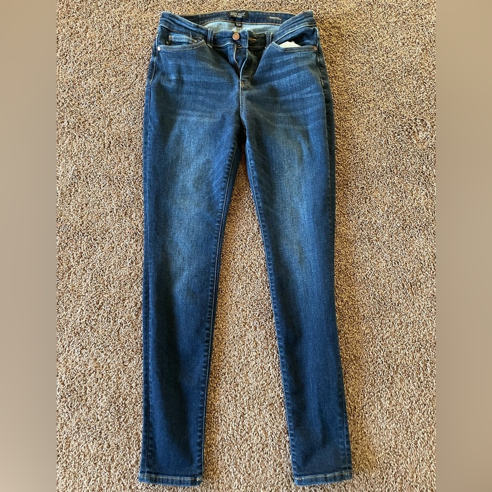 Judy Blue Dark Blue Cuffed Skinny Jean Size 13/31